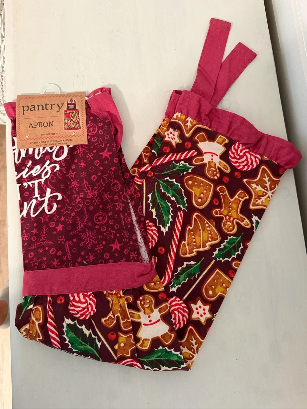 Pantry Apron Cookies Candy Christmas Gingerbread Man One Size Fits Most New
